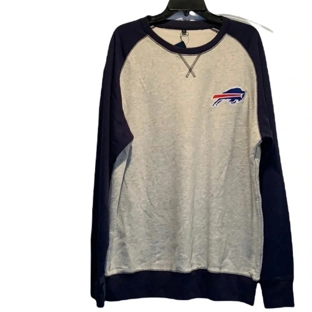Buffalo Bills Fleece Pullover Crewneck Sweatshirt NFL Men’s Sz XL NWT - Picture 1 of 10